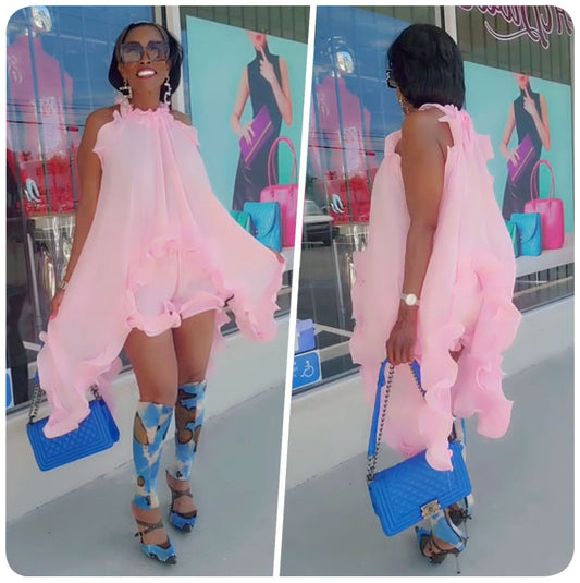 Bold & Beautiful Short Set (Pink)