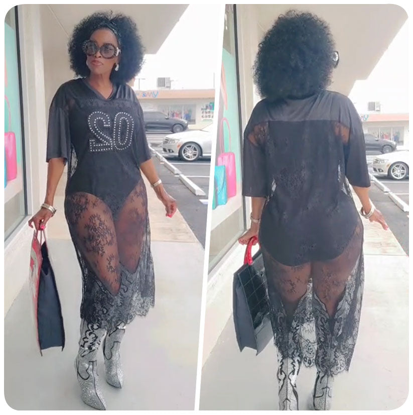 Lace Jersey Top
