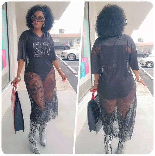 Lace Jersey Top