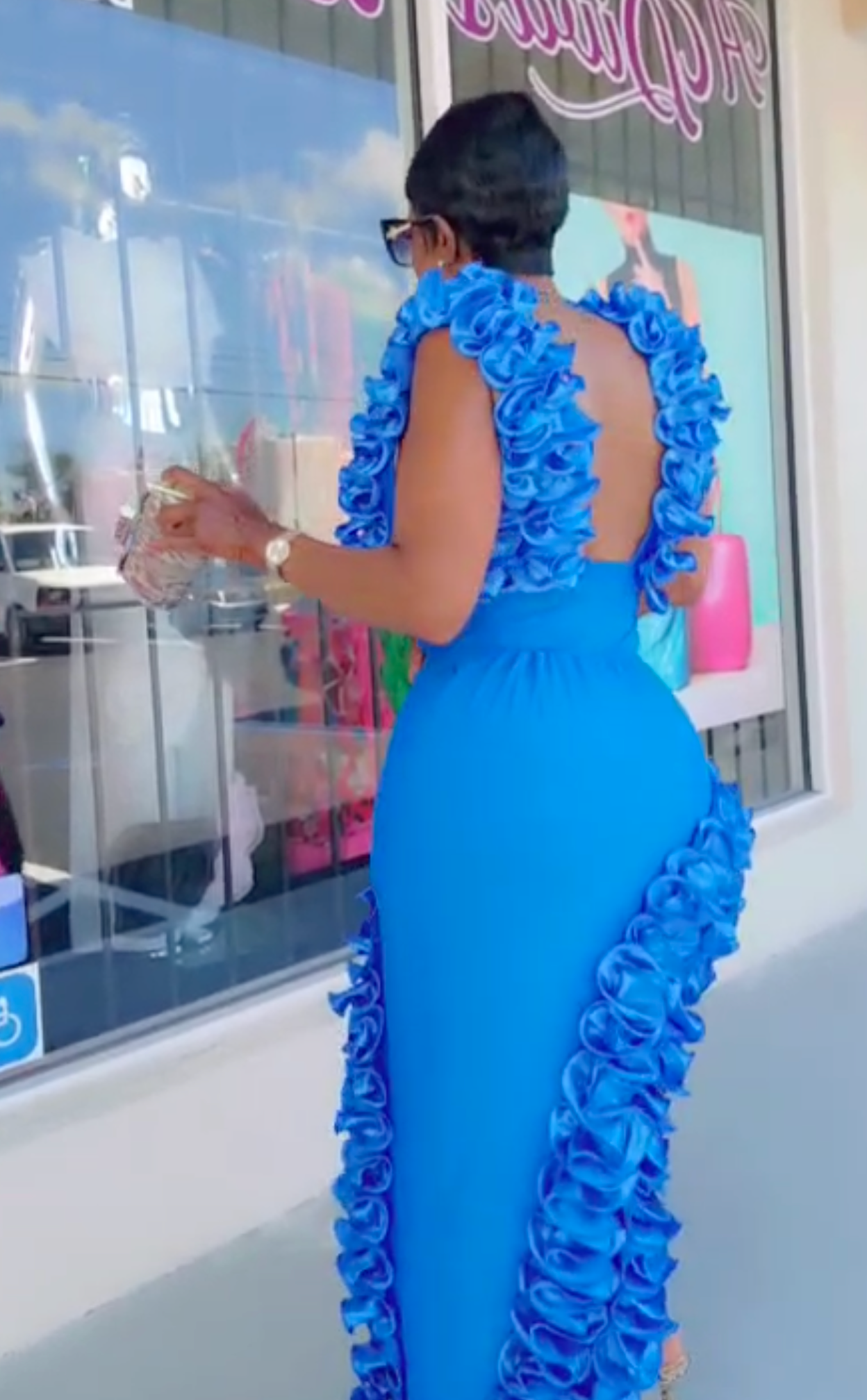 Blue Roses Skirt Set