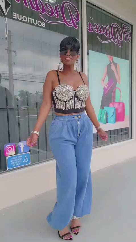 School Girl Denim Cargos