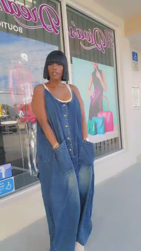 Over-sized Denim Jumpsuit