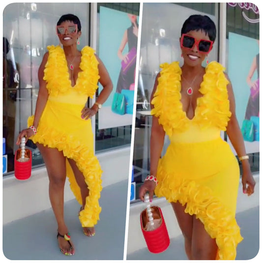 Yellow Roses Skirt Set