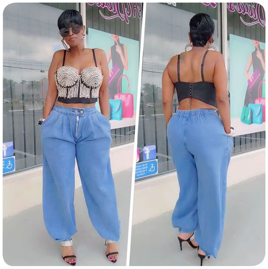 School Girl Denim Cargos